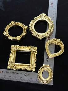 Perlmuttlackiertes Kamelie Harz Accessoire, flacher Boden ohne Löcher, selbstgemachte DIY Handyhülle, cremefarbene Glue Ohrringe, Haarclip, Haarband Dekoration - Gold - Übersicht 11