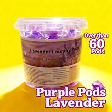 60 cápsulas de detergente para la ropa, 5 en 1 multifuncional (limpiar, suavizar, proteger el color, fragancia), aroma a lavanda, paquete familiar económico, disolvente, amigable para viajar - Líquido - Ver 9