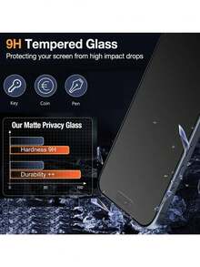 ZYSHI Bộ 2 miếng dán màn hình cường lực mờ, chống nhìn trộm, phù hợp với 17 Pro Max/Pro/Air/17, 16 Pro Max/Pro/16e/16, 15 Pro Max, 14 Plus, 13, 12, 11. Bao gồm dụng cụ lắp đặt (tự động căn chỉnh & làm sạch), phủ toàn màn hình, chống nhìn trộm, chống bám vân tay, chống trầy xước. - Trong sáng - Xem 5