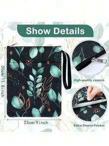 2 PCS Book Covers Back To School Gifts For Lovers Leaves With Zipper Canvas Protection Paperback Cover Washable Bag Teen Adult Lover Gift - Sets - View 2