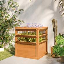 Raised Flower Beds With Trellis, Open Bottom, Trellis Planters, Wooden Flower Boxes, Garden Trellis (65x65x60 Cm For Garden Balcony), Climbing Plant Planters, Plant Baskets, Flowers - A - View 9