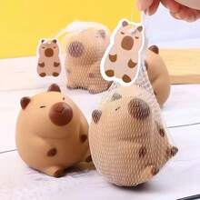 Cute Capybara Squishy Anti-Stress Toy - Soft And Stretchy, With Fun Stress Relief - 棕色 - 查看 5