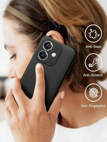 1个黑色砂岩纹理TPU手机壳，军规级防震防水防刮，超薄纯色外壳，兼容/ - 黑色 - 查看 2