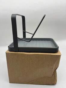 1个带托盘的厨房锅盖收纳架,用于烹饪时放置锅盖和厨具,多功能炉灶收纳架(灰色,2层) - 彩色 - 查看 14