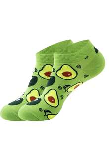 5 đôi tất cổ ngắn unisex chủ đề quả bơ - Họa tiết trái cây dễ thương (hình quả bơ nguyên và lát bơ), tất thường ngày tươi mới và vui nhộn, món quà lý tưởng cho những người yêu thích bơ và mùa hè, tất thời trang thoải mái quanh năm. - Nhiều màu - Xem 16