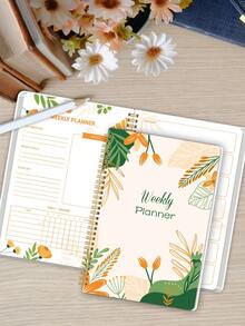 1pc ADHD Weekly Planner, A5 Minimalist Weekly Self-Care Journal Notebook With Habit Tracker, Focus Goals & Notes, Office Supplies School Supplies Valentine's Day - A5 - View 4