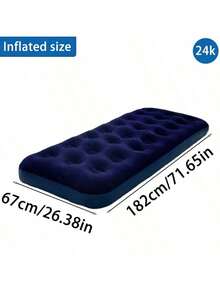 75.1英寸双人/单人充气床垫，露营床垫，睡垫和折叠床垫，适用于露营、家庭和旅行——舒适、柔软且易于收纳，适合成人和客人，露营，礼品 - 藏蓝色 - 查看 9