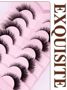 7 Pairs Of False Eyelashes, In A Cat-Eye Fox Style, With A Mixed Length Ranging From 8 To 16 Millimeters, 3D Fluffy And Soft Texture, With A Natural Appearance, Designed To Create Big Eyes And Elongated Eyelash Clusters. Suitable For Beginners And A Great Gift Item. - Cat Elf Eyelashes - View 4