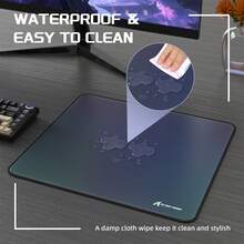 ATTACK SHARK CM03 专业电竞游戏鼠标垫 - 速度型防水表面，缝边设计，防滑橡胶底座，全息覆膜，渐变紫色（17.72 英寸 x 15.75 英寸 x 0.16 英寸） - 彩色 - 查看 2