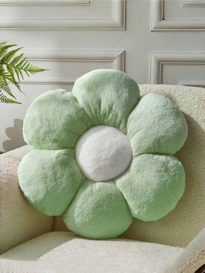 Soft & Cute 6-Petal Flower Plush Pillow, Faux Fur Christmas Decorative Pillow, Ideal For Christmas Bedroom, Sofa, Bed And Other Home Decor, Wonderful Christmas Gift For Family And Friends