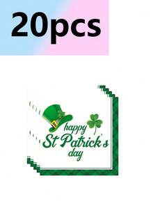 10pcs St. Patrick's Day Party Theme Party Supplies Tableware, Paper Cups, Paper Plates, Towels, Camping Travel Camping Essential Supplies, Birthday Party Supplies, Banquet, Wedding, Irish Festival Supplies - Multicolor - View 5