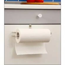 Stainless Steel Kitchen Paper Towel Holder, Clip-On Paper Towel And Cling Film Rack, Wall-Mounted Hanging Paper Dispenser - Multicolor - View 7