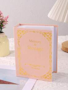 新款6英寸100页插页相册，欧式经典烫金封面，随机图案，1本装，返校季，学习用品