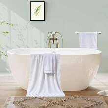 Cotton Scalloped Hand Towels 600 GSM Embroidered Soft Absorbent Decorative Bath Towels Bathroom Hotel Spa Yoga Sport Blue 1-Pack 27 L X 16 P6UB - 藍色 - 查看 8