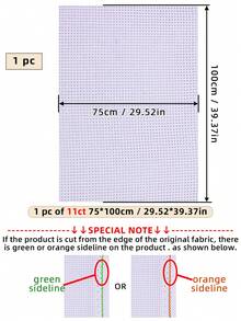 1块或4块装白色手工DIY十字绣布，厚实面料，针脚均匀，绣制效果光滑，可选11CT和14CT，6种裁剪尺寸可选 - A - 查看 20