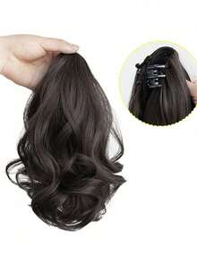 12 Inch Synthetic Wig With Ponytail Style, Medium Length Curly Hair With Headband, Women's Big Wave Wig - Multicolor - View 6