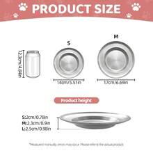 2个耐用不锈钢猫碗，防滑宠物喂食器，深底设计防止食物溢出，轻便易清洗，适合猫和小型犬，大直径宠物食品和水碗 - - - 查看 2