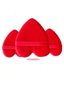 24pcs/15pcs/8pcs/3pcs Flocked Heart Makeup Sponge, Soft Fluffy Texture, Suitable Face & Body Powder Puff, Mixed Makeup Beauty Tools - màu đen - Xem 10