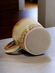 1pc Bestselling Ceramic Large 280ml Mug, Celebrity Same Style, Suitable For Back To School, Graduation, Party, Home, Gift, Water Cup, Coffee Cup, Breakfast Couple Milk Cup, Handmade Retro Japanese Style Cup - Multicolor - View 3