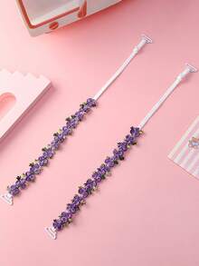 彩色花朵蕾丝文胸肩带 刺绣花朵内衣替换肩带 性感搭配文胸肩带 可暴露漏尿内裤肩带 连衣裙背心细肩带 隐形无痕文胸肩带 - 彩色 - 查看 7