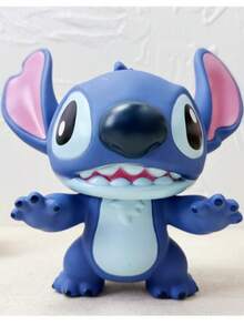 Cartoon Character Figurine Sticker Style Toy Storage Jar Set, Made Of Plastic Material, Also Includes A Piggy Bank - Blue - View 12