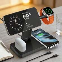 磁性无线充电器兼容 ：4 合 1 可折叠充电站兼容 Apple 设备兼容 16 15 14 13 12 Pro Max Plus - 快速无线充电站兼容 系列兼容 Pro 4 3 2 Nan