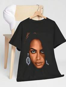 Classic AaliyahS Unisex T-Shirt AaliyahS Minimal Black White Shirt AaliyahS Shirt Music RnB Singer Rapper Shirt Gift For Fa (1) - màu đen - Xem 1