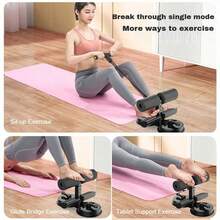 1 pieza Barra de abdominales de pie, Barra de abdominales de pie portátil, Dispositivo de asistencia para abdominales para fitness en el hogar con 2 ventosas y reposapiés ajustable, Entrenador de músculos abdominales, Apto para entrenamiento en casa, Se puede usar para ejercicios abdominales, entrenamiento, gimnasio, fitness en casa - Multicolor - Ver 1