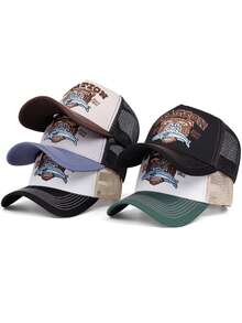 2026 Creative And Personalized New Breathable Cooling Mesh Hat STATION Fishbone Embroidery Men's Fashion Street Pop Hip Hop Hat Street Dance Skateboard Hat Women's Outdoor Bicycle Sports Sunshade Hat Daily Life Wearing Decorative Hat Multi Functional Adjustable Baseball Hat - Station Fish - View 12