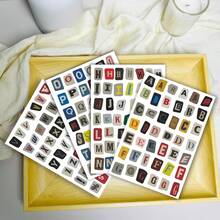 378pcs Vintage Letter Stickers Suitable For Planner, Diary And Notebook - Includes 4 Sheets Of A-Z Uppercase And Lowercase Letter Stickers, Matte Paper Material/DIY Decoration Supplies, Asymmetrical Cut Design, Specially Made For Planner And Notebook Decoration - Sticker - View 9