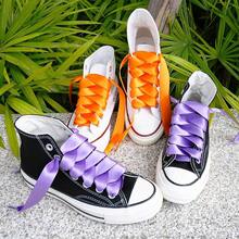 Flat Colorful Satin Shoelaces, 3/ 4inch Width, Women's/Girls' Shoelaces, White, 47inch (120) Cm: Clothing, Shoes, And Jewelry - 橄欖綠絲帶 - 查看 5