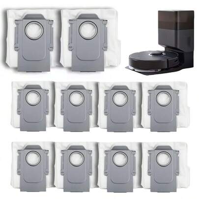 2/4/6/8/10 Pack Vacuum Dust Bag For Roborock QV 35A/Qrevo S5V/Saros 10/ Saros 10R/ Saros Z70/Q Revo/Qrevo S/Qrevo Pro/Qrevo MaxV/Qrevo Master/Qrevo Plus/QR 598/QR 798/S8 Max Ultra/S8 MaxV Ultra/Qrevo Slim Vacuum Cleaner, 3L Capacity Replacement Vacuum Cleaner Bags