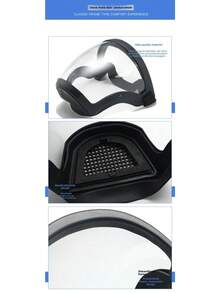 1pc Adjustable Plastic Mask With Vent And Breathing Valve, Full Coverage Transparent Shield, Comfortable Silicone Pad, Elastic Strap, Suitable For Kitchen And Industrial Use