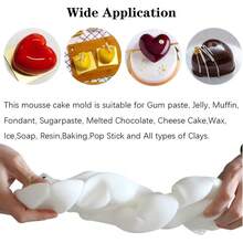 Heart-Shaped Chocolate Mold, Multi-Cavity Silicone Mold Suitable For Baking Chocolate, Cakes, Making 3D Handmade Candles, Mousse, Desserts, Jelly And Pudding DIY Tools - Multicolor - View 5