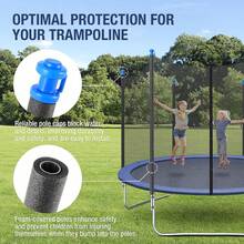 GCCSJ Trampoline Net Replacement,6-Piece Heavy Duty Universal Trampoline Straight Bar Replacement Set - Includes Foam Sleeves, Bar Caps, Clips & Hardware, Fits 8-16 Ft Trampoline Frames, Durable Trampoline Accessory Kit - Black - View 4