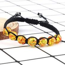 1条幸运红绳编织天然石手链，虎眼石珠编织七珠手链，可调节休闲饰品，适合日常佩戴 - 彩色 - 查看 4