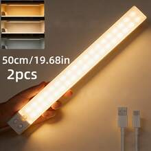 2pcs USB Rechargeable LED Motion Sensor Lights, Super Thin Wireless Under Cabinet Lighting, 3 Color LED Strip, Suitable For Kitchen, Closet, Stairs, Hallway, Emergency Lighting, Christmas, Halloween Gifts - 2pcs - View 14
