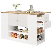 Modern Kitchen Island, Kitchen Cabinet, Sideboard, Kitchen Cabinet With Drawers And Shelves, Display Cabinet For Kitchen And Dining Room, Black