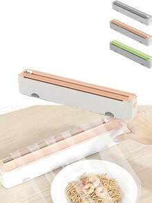 Magnetic Wrap Dispenser With Cutter, Aluminum Foil Dispenser Refillable Food Cling Film Cutter With Cutter Fits 30cm Rolls Easy One-Hand Operation, Wrap... - Multicolor - View 1