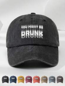 1顶女士可调节尺寸“YOU MIGHT BE”字母印花户外休闲时尚遮阳帽，复古街头风格，适合日常佩戴，四季皆宜 - MIGHT BE - 查看 1