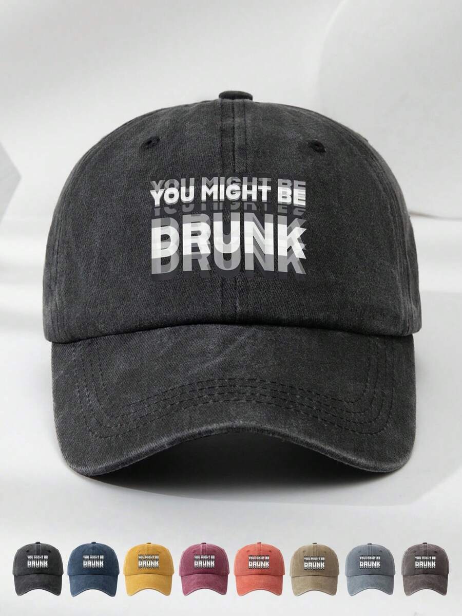 1顶女士可调节尺寸“YOU MIGHT BE”字母印花户外休闲时尚遮阳帽，复古街头风格，适合日常佩戴，四季皆宜 - MIGHT BE - 查看 1