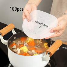 50pcs/100pcs White Oil Blotting Paper, Essential Cooking Tool & Accessory For Removing Grease From Food And Soup In The Kitchen - White - View 3