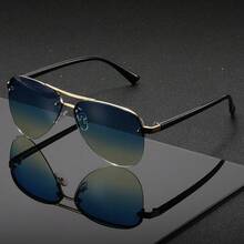 Fashionable Versatile Double-Bridge , Minimalist Streamlined Temples, Unisex, Suitable For Street Style, Gatherings, Vacation, And Commuting - Multicolor - View 10