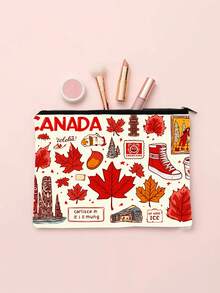这款化妆包饰有色彩缤纷的加拿大贴纸图案，是一款可折叠的多功能化妆包，也可作为旅行包使用，是送给女性、朋友、老师的完美礼物。它还配有拉链洗漱包、轻便收纳袋和便携式小巧洗漱包。 - 彩色 - 查看 2