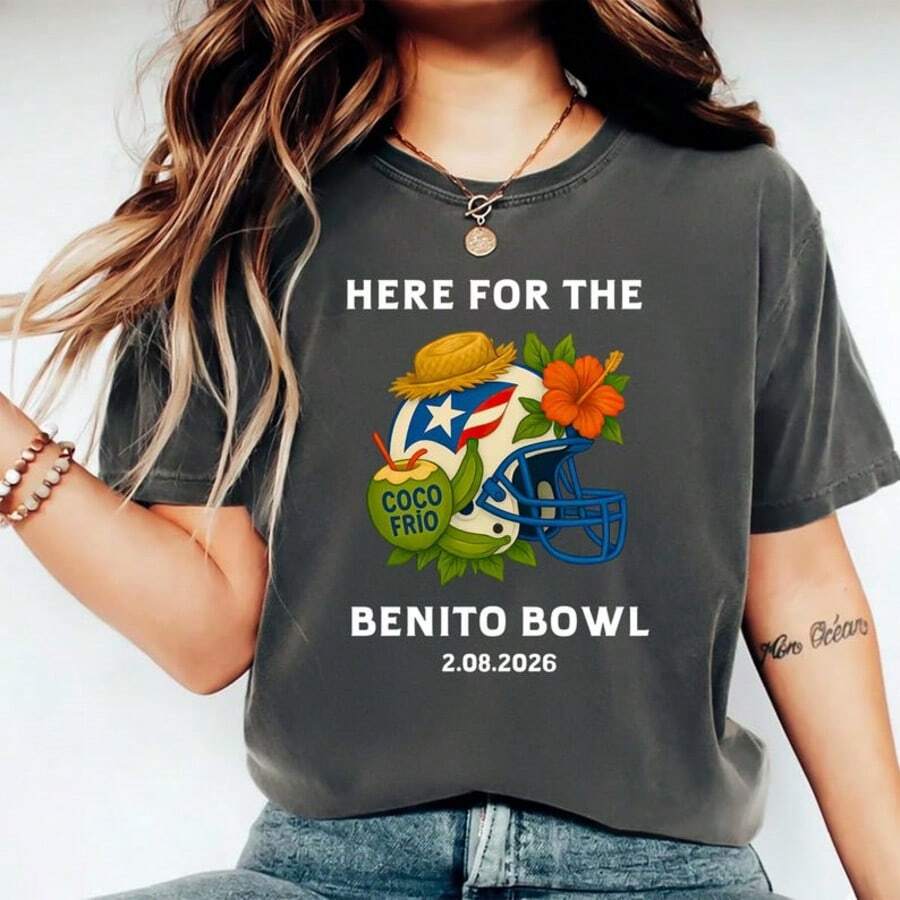Benito Bowl Su Per Bowl 2026 Event Shirt, Ba D Bunny Halftime Show Comfort  Tee, Puerto Rico Foo - Black - View 1
