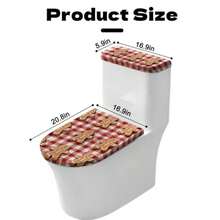 Funda para tapa de inodoro navideña juego de funda para asiento resistente a salpicaduras y funda para tanque accesorio reutilizable decoración para baño-010 - Hombre de jengibre - Ver 2