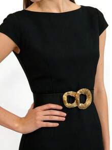 多功能弹力腰带，新款腰带，时尚配饰，可搭配连衣裙、外套、裙子、衬衫，适合度假、演出、聚会和日常穿着，多种尺寸可选。 - 金色 - 查看 4