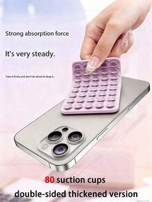 1pc Silicone Mobile Phone Suction Cup, Octobuddy, Mobile Phone Non-Slip Holder, Multi-Function Sticky Suction Cup Wall-Mounted Mobile Phone Holder, Strong Selfie And Video Holder, Mobile Phone Accessories, Compatible With Mobile Phones And Remote Controls//Decorations//Room Decor Compatible With, Android Phone, Birthday, Family, Friends Gifts Birthday Bathroom Phone Stand Sticky Stand - 彩色 - 查看 7