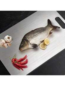 3片/1片钛合金砧板，钛合金厨房砧板，304不锈钢砧板，适用于肉类、水果和蔬菜 - 銀色 - 查看 8