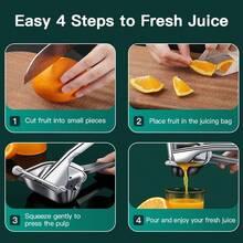Manual Juicer - Portable Lemon And Orange Juicer, Suitable For Lemons, Oranges, Grapefruits, Dates, Apples, Cucumbers, And Watermelons. A Must-Have Tool For Home Kitchens, Camping Trips, And Travel, Also An Excellent Choice For Holiday Gifts. - 1 - View 7
